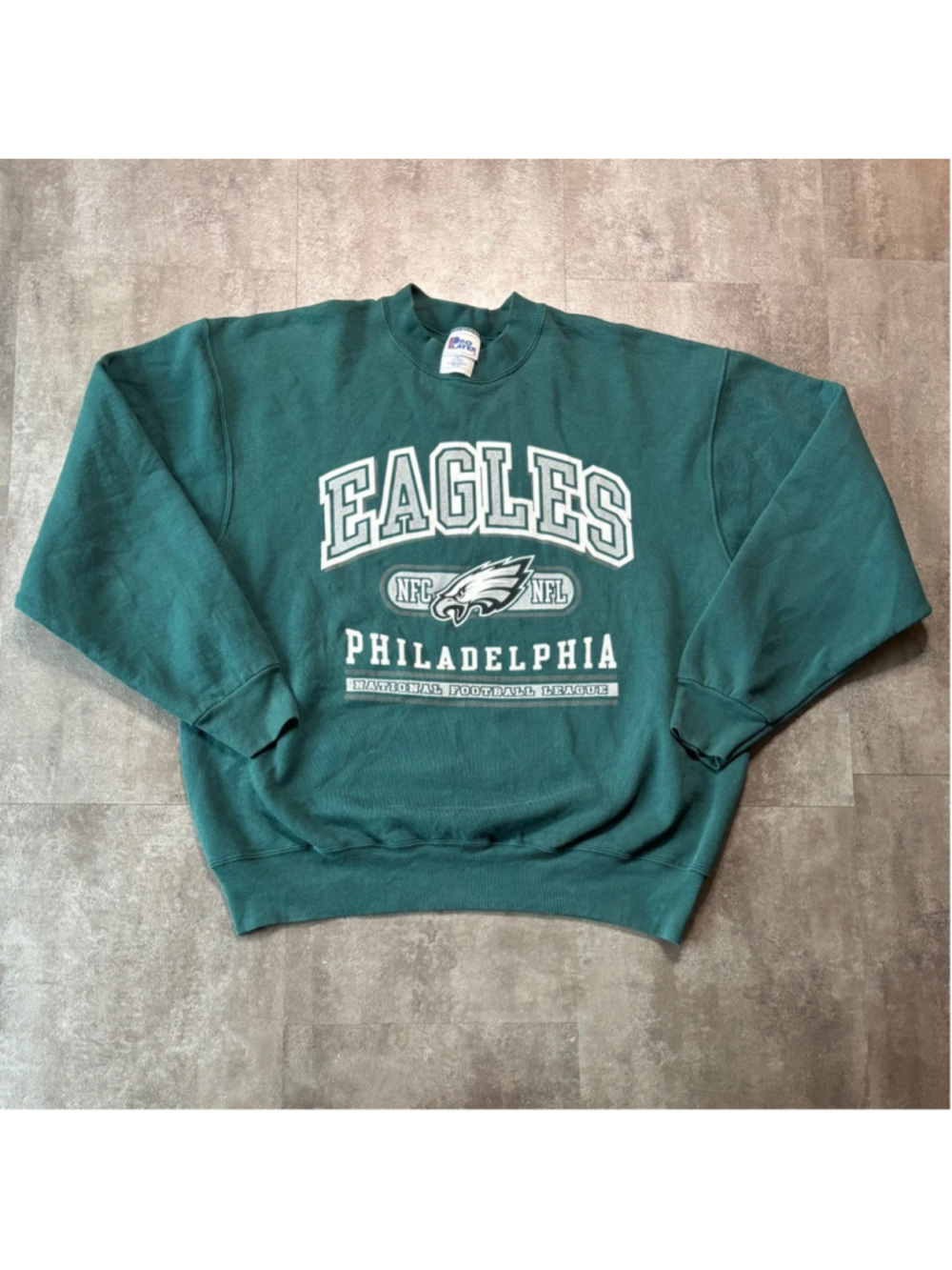 Vintage Philadelphia Eagles Pro Player Sweater Mens XL Made in USA Green